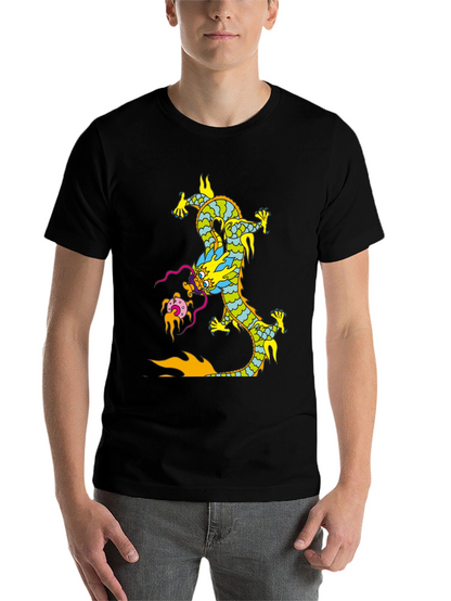 Dragon Graphic Print Black T-Shirt