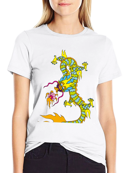 Dragon Graphic Print Black T-Shirt