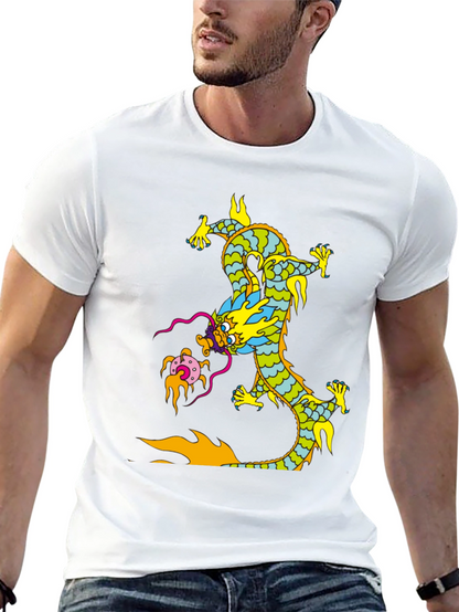 Dragon Graphic Print Black T-Shirt
