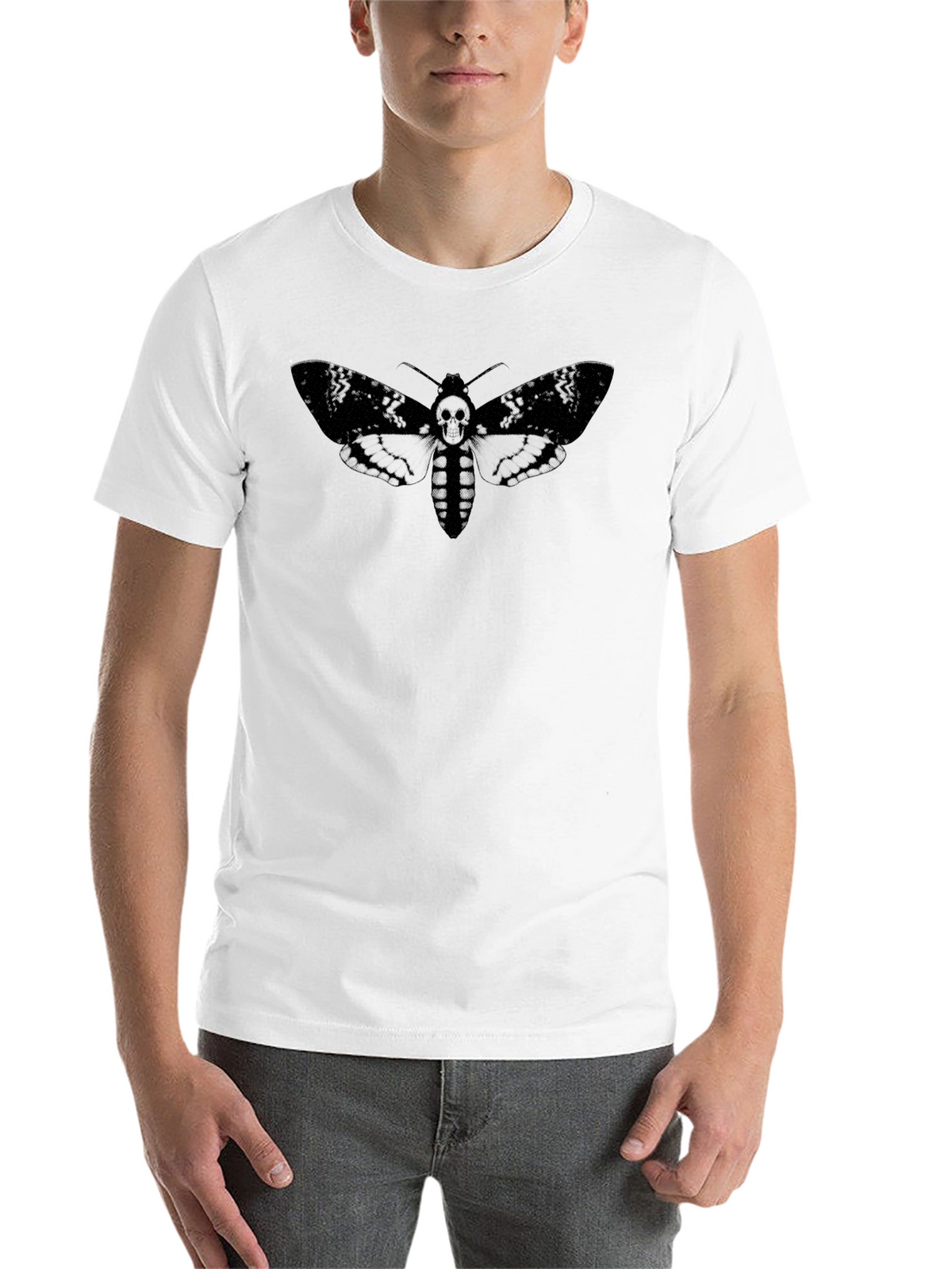 Moth Skull Graphic Tee - Dark Aesthetic T-Shirt
