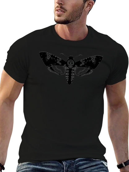 Moth Skull Graphic Tee - Dark Aesthetic T-Shirt