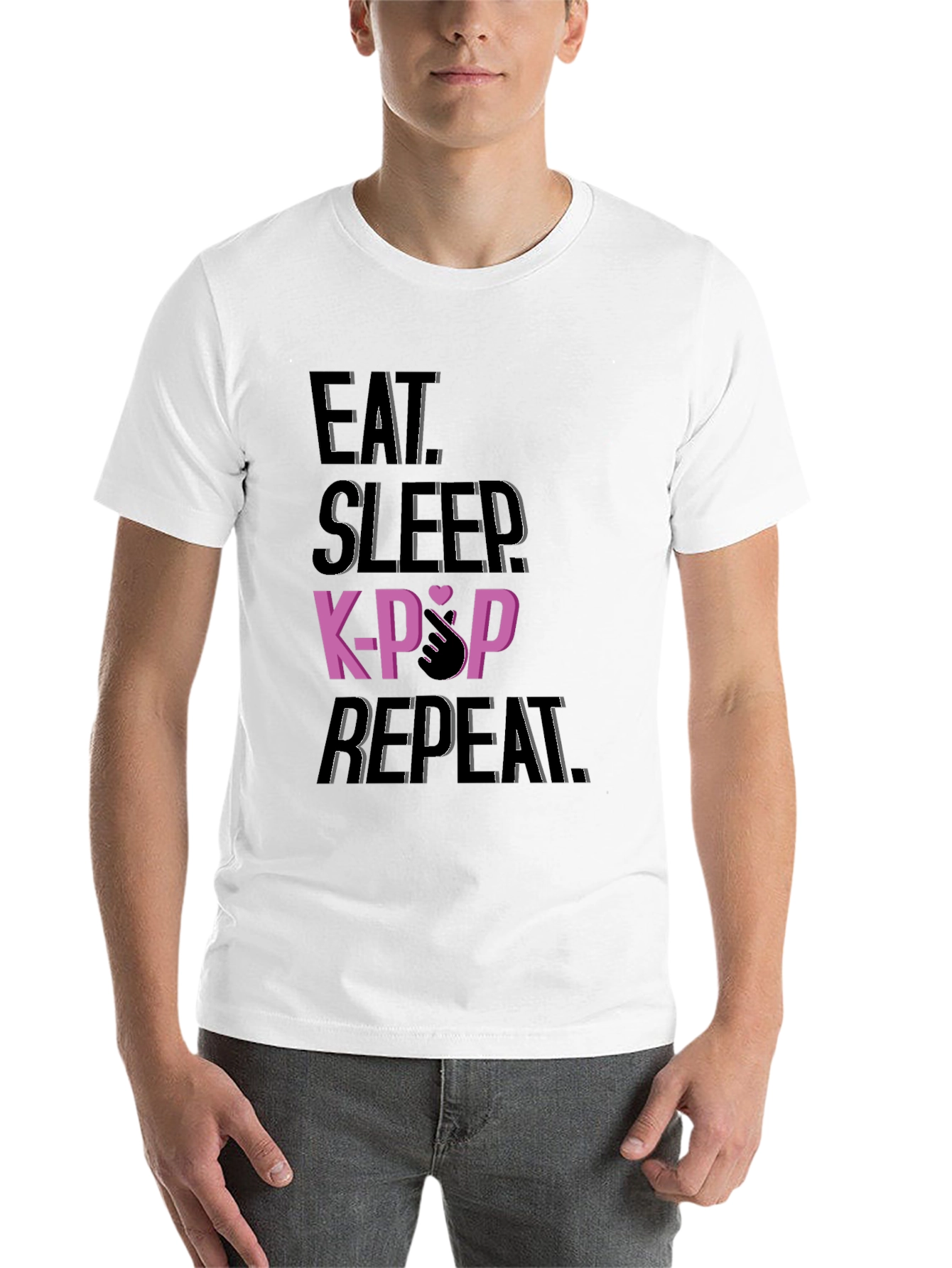 Eat Sleep K-Pop Repeat Black T-Shirt