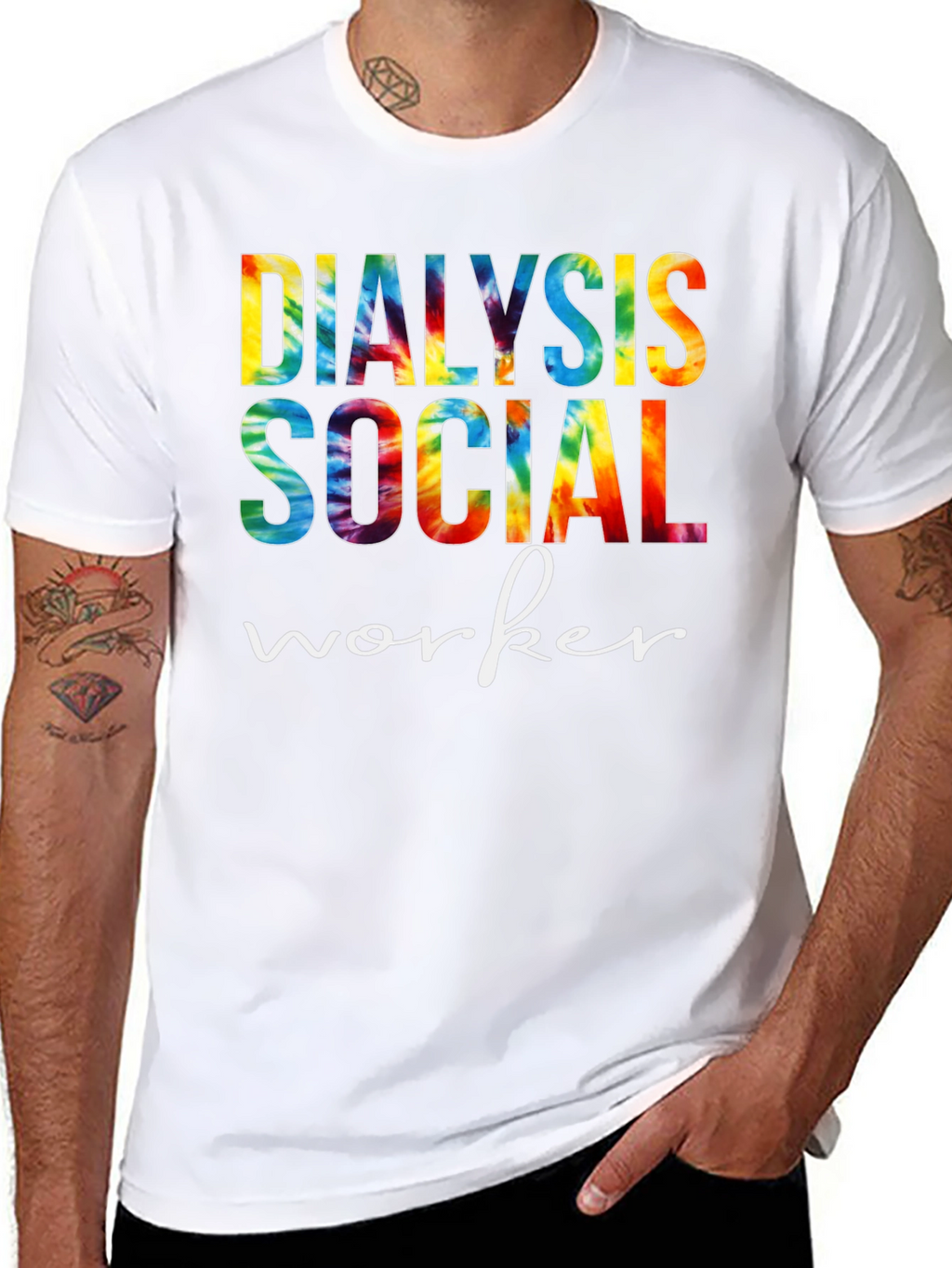 Dialysis Social Worker Tie Dye Graphic Tee
