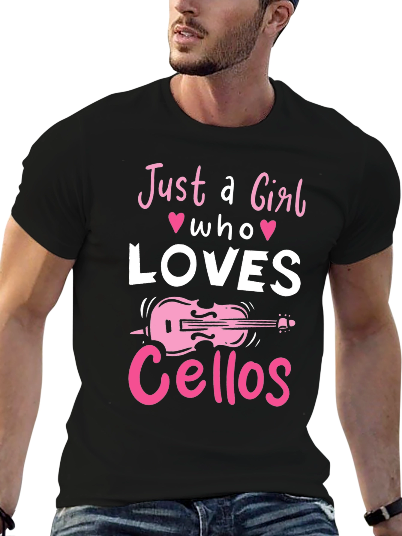 Just a Girl Who Loves Cellos Black T-Shirt