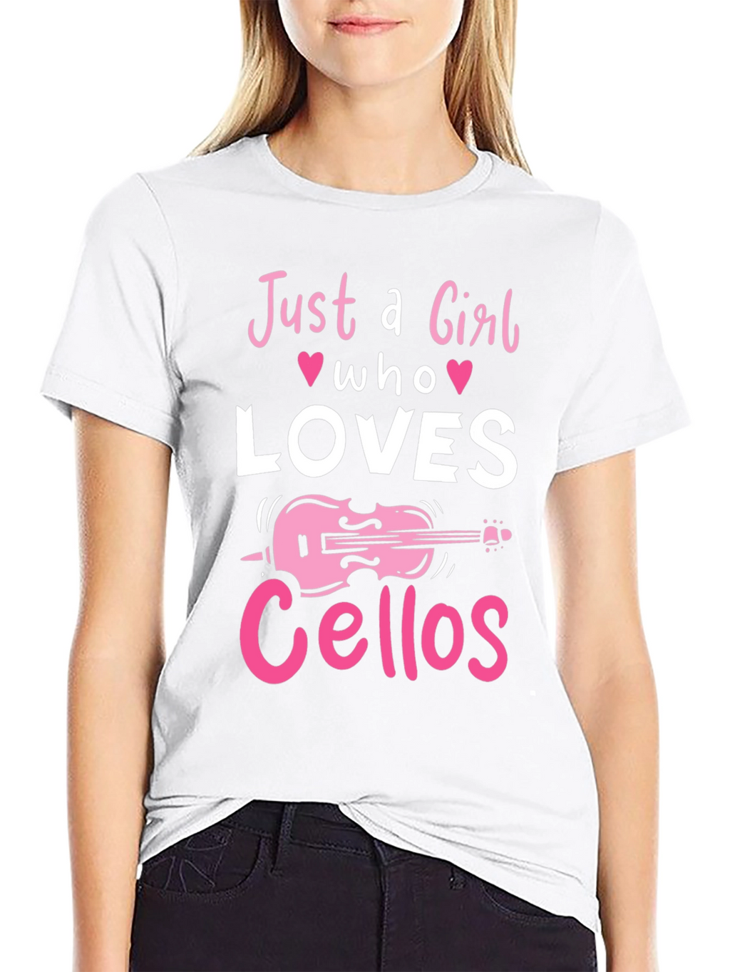 Just a Girl Who Loves Cellos Black T-Shirt
