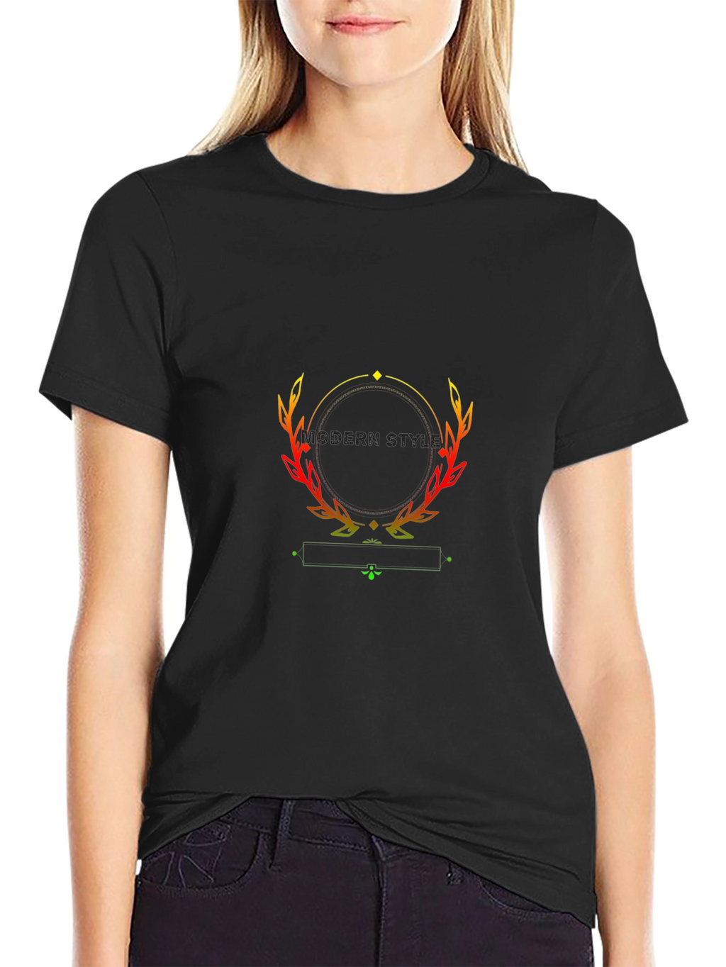 Modern Style Black T-Shirt