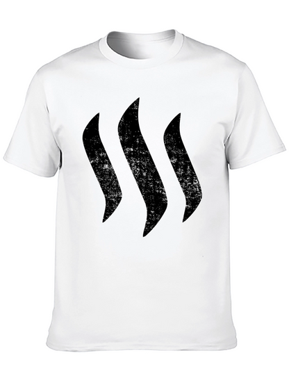 Mens Black Graphic Tee - Modern Stripe Design
