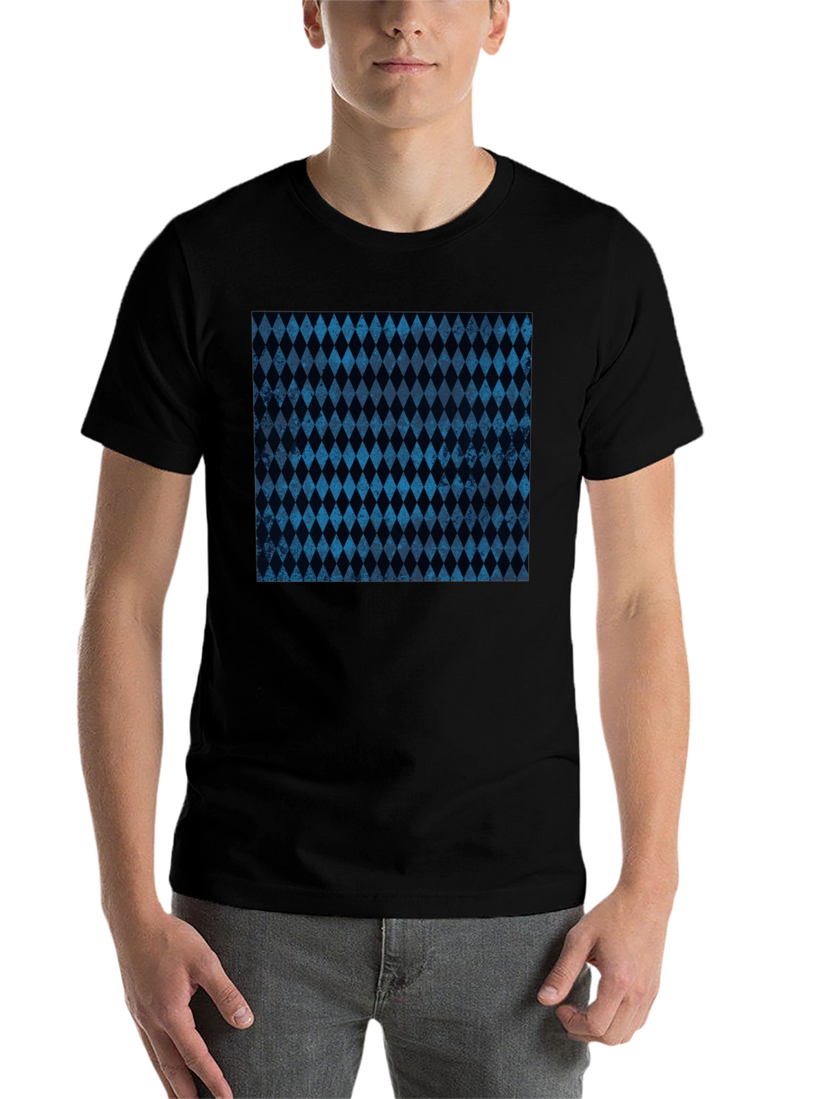 Diamond Pattern Black T-Shirt