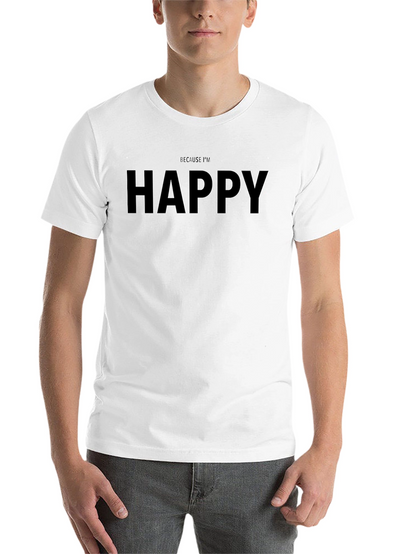 Happy Graphic Tee - Mens Casual Cotton T-Shirt