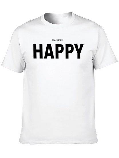 Happy Graphic Tee - Mens Casual Cotton T-Shirt