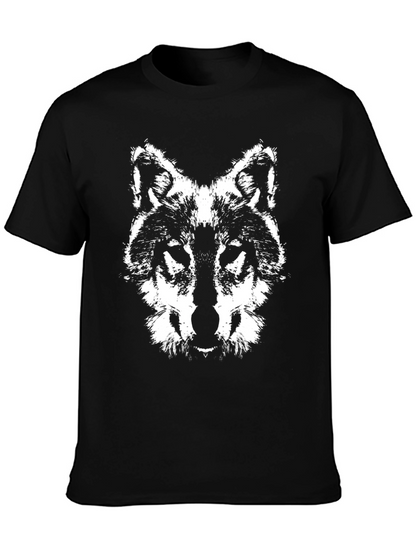 Wolf Graphic Tee - Black Cotton T-Shirt