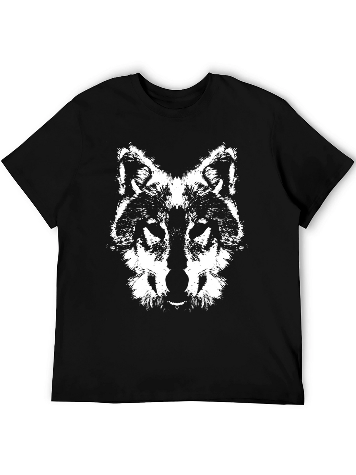 Wolf Graphic Tee - Black Cotton T-Shirt