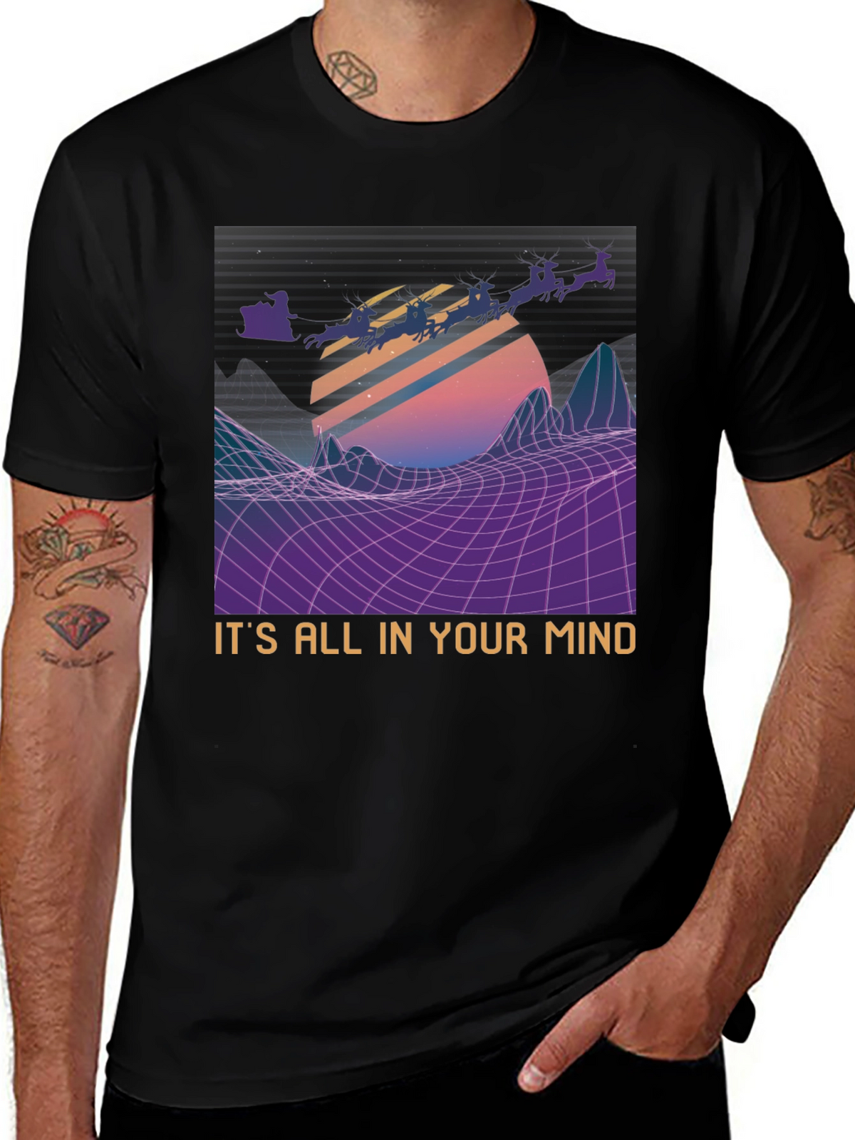 Retro Santa T-Shirt - Its All In Your Mind