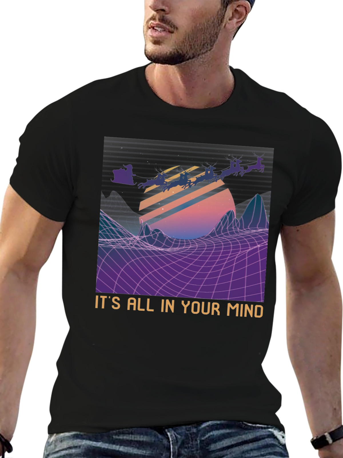 Retro Santa T-Shirt - Its All In Your Mind