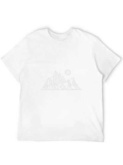 Geometric Mountain Graphic Tee - Black