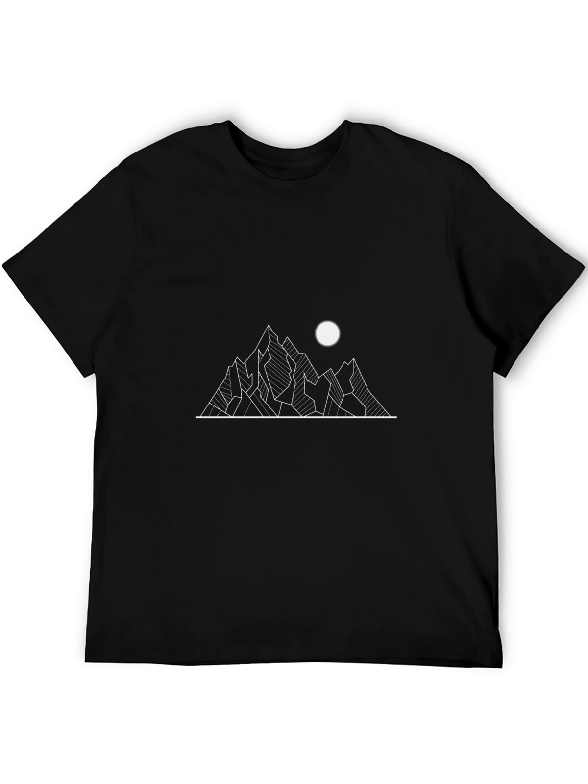 Geometric Mountain Graphic Tee - Black
