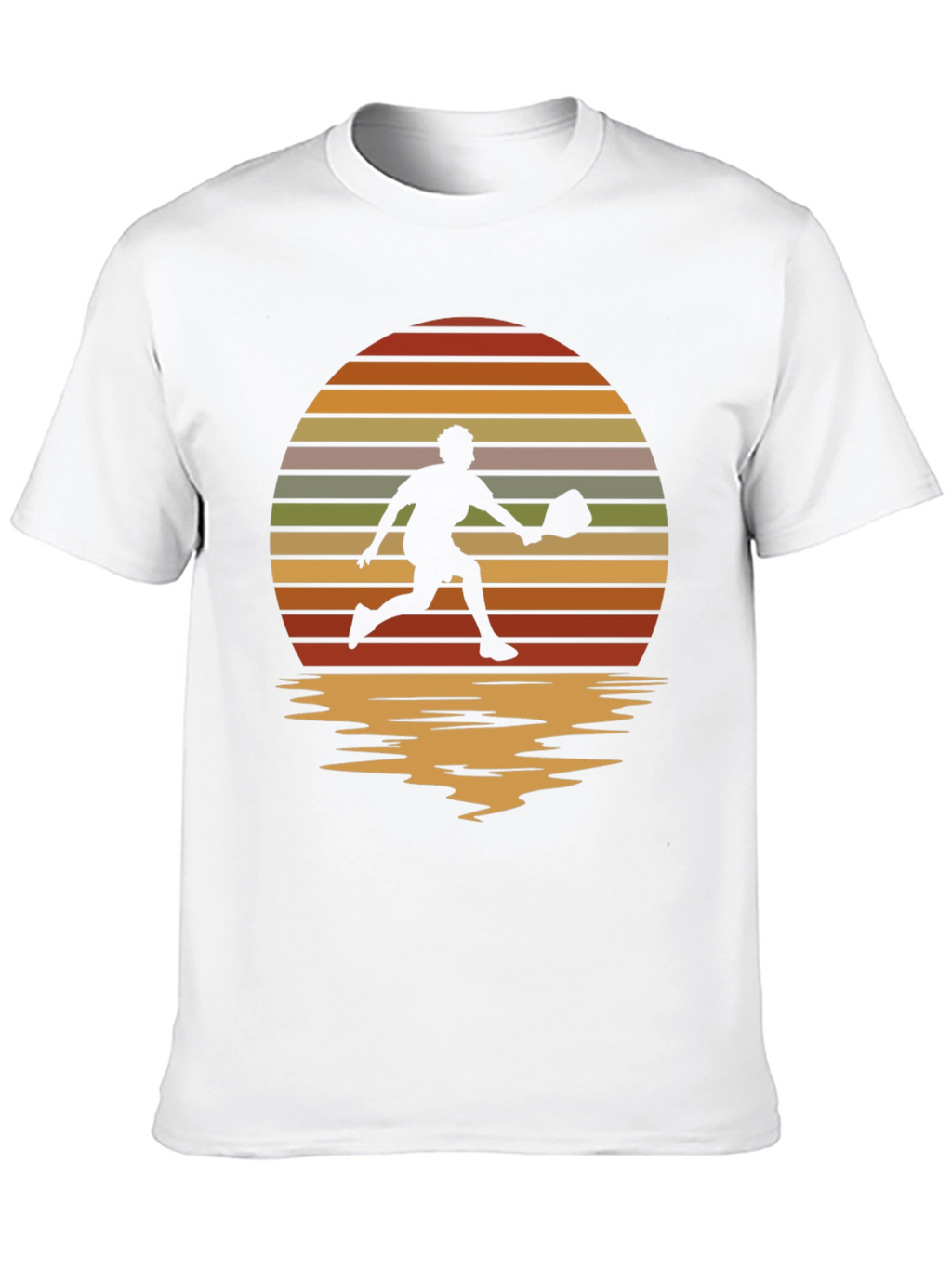 Retro Sunset Pickleball Player Graphic T-Shirt