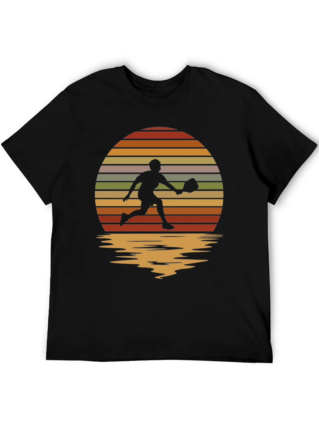 Retro Sunset Pickleball Player Graphic T-Shirt