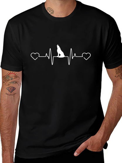 Wolf Heartbeat T-Shirt - Black