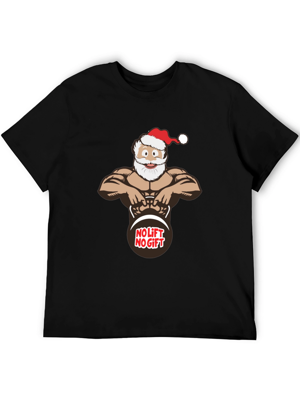 No Lift No Gift Santa Black T-Shirt
