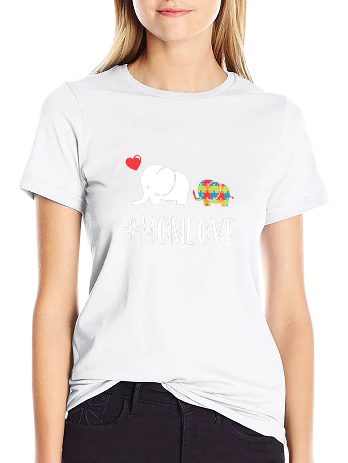 Mom Love Elephant Autism Awareness T-Shirt