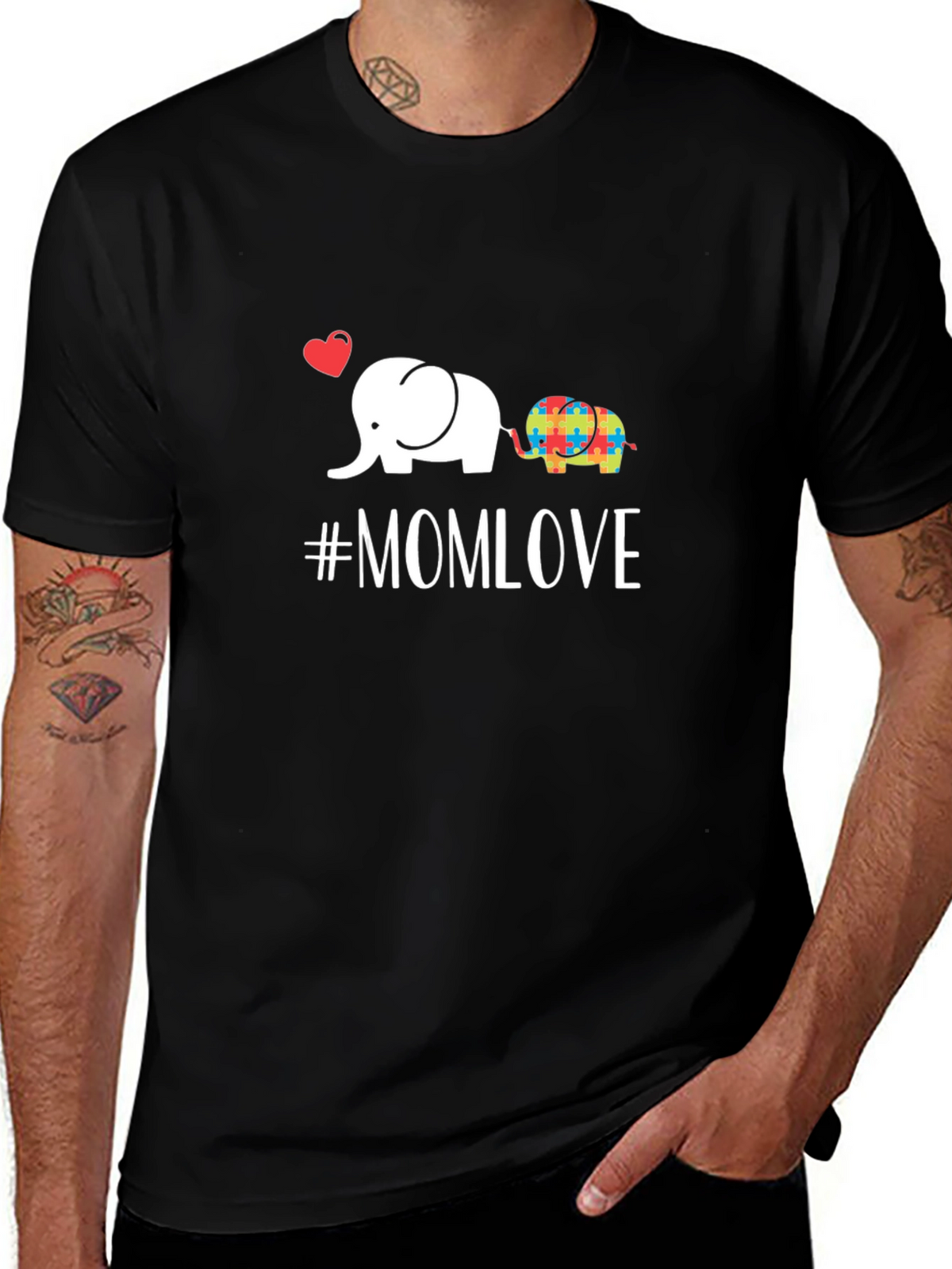 Mom Love Elephant Autism Awareness T-Shirt