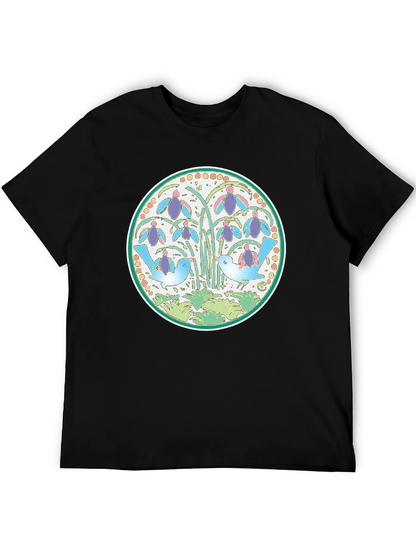 Nature Birds Graphic Tee - Black