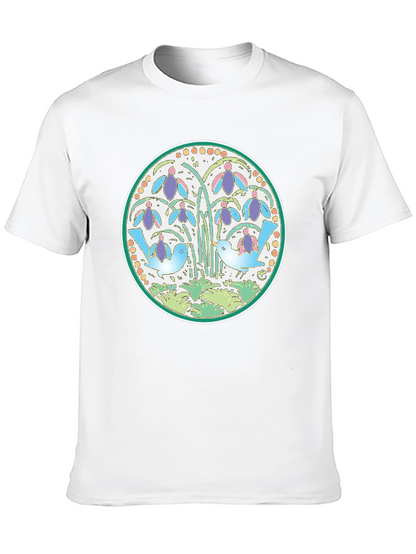Nature Birds Graphic Tee - Black