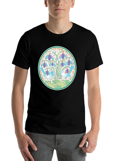 Nature Birds Graphic Tee - Black