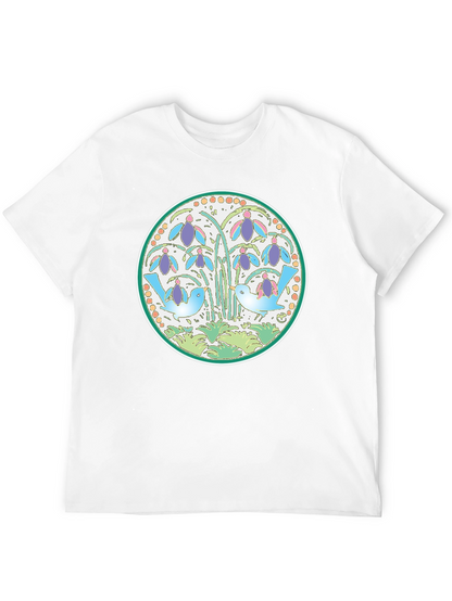 Nature Birds Graphic Tee - Black