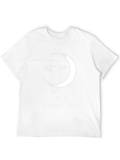 Moon Child Graphic T-Shirt - Black Cotton Tee