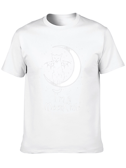 Moon Child Graphic T-Shirt - Black Cotton Tee