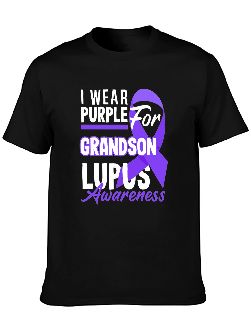 Purple Lupus Awareness Grandson T-Shirt