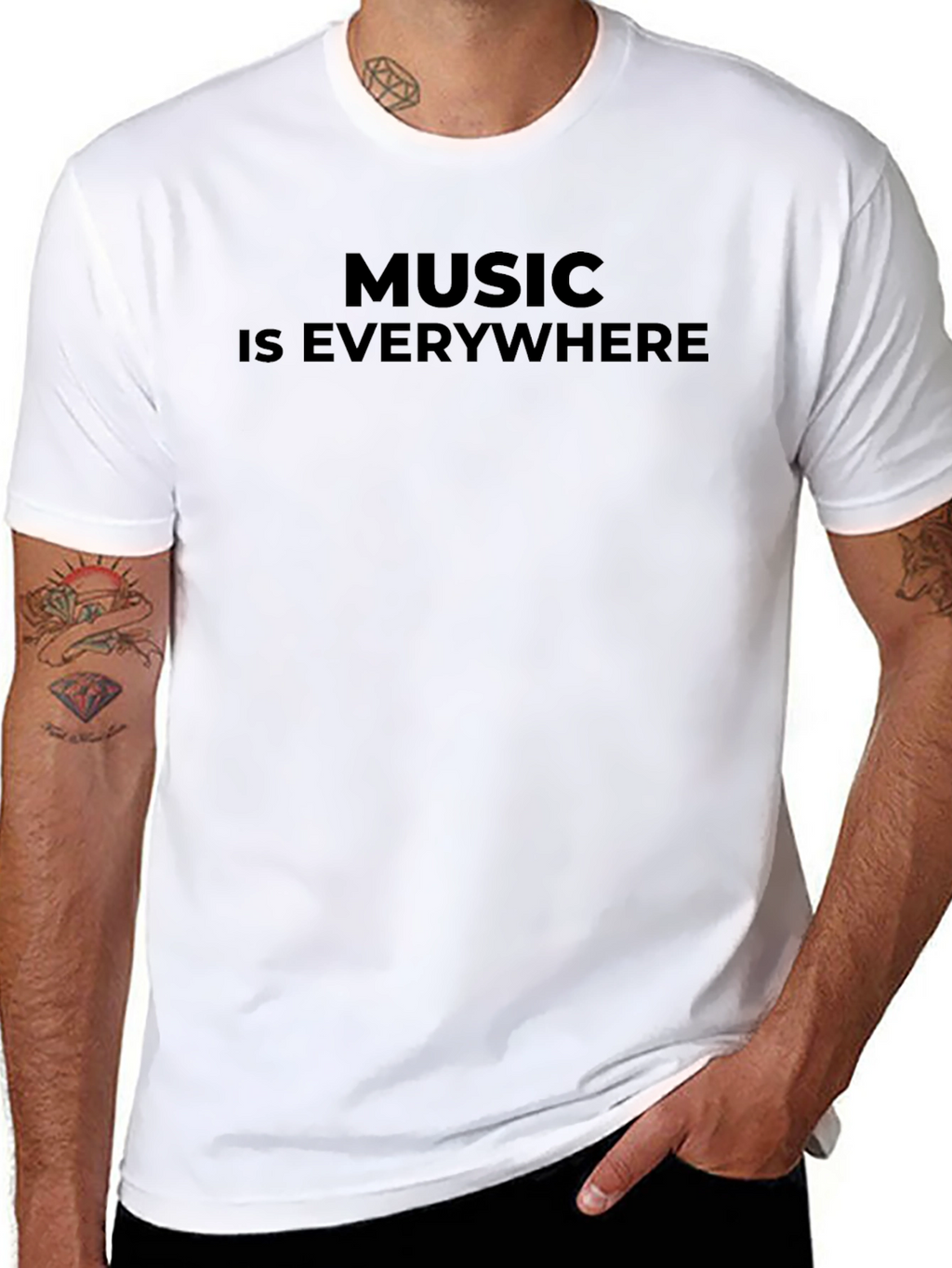 Music Is Everywhere Black Graphic Tee
