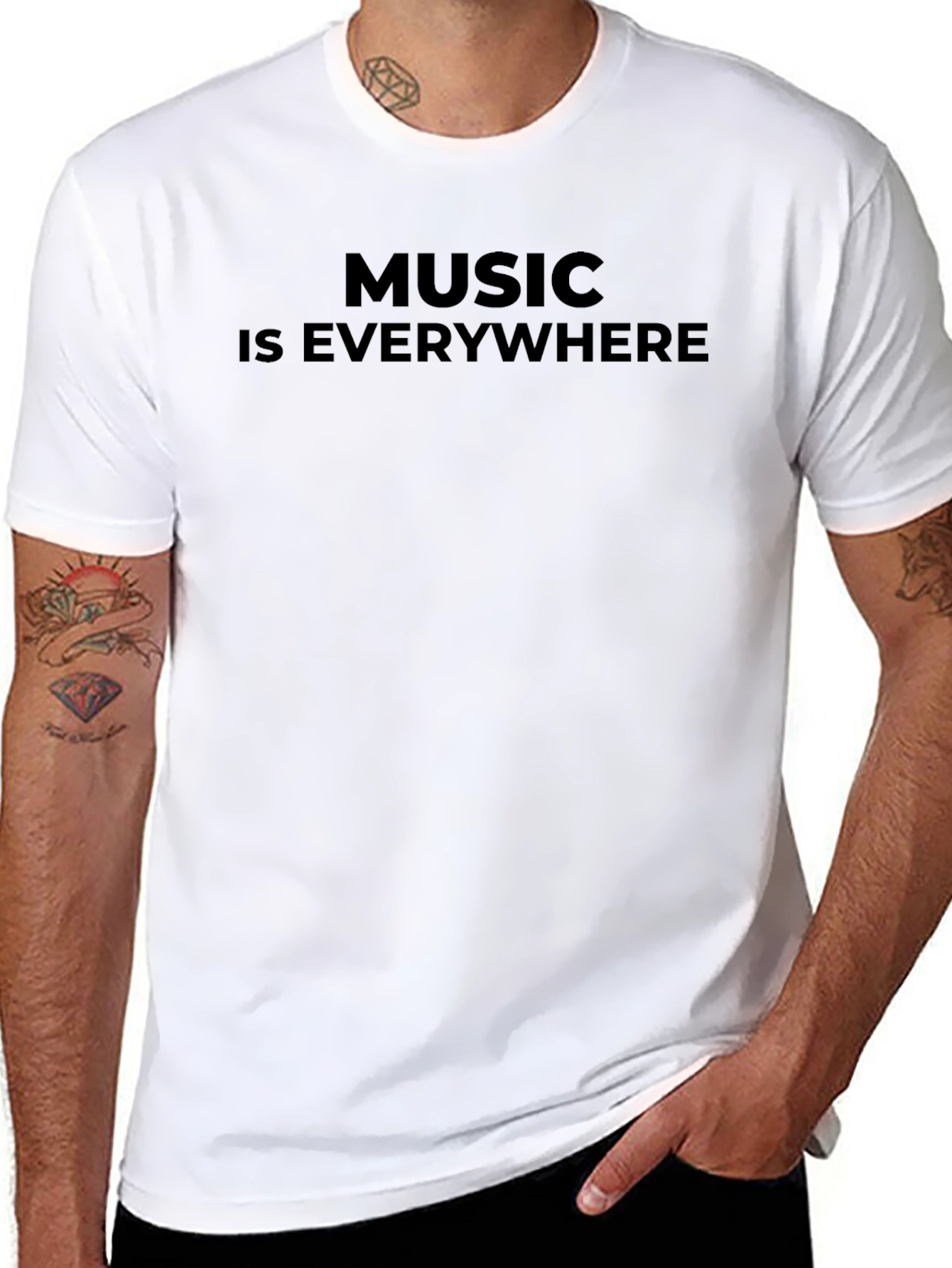 Music Is Everywhere Black Graphic Tee
