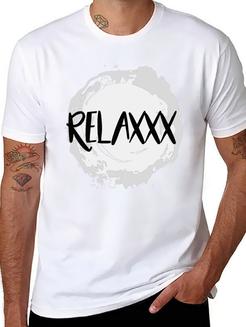 Relaxxx Black T-Shirt - Casual Graphic Tee