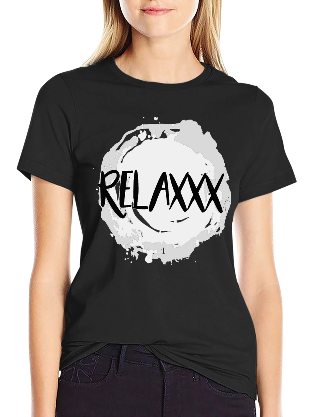 Relaxxx Black T-Shirt - Casual Graphic Tee