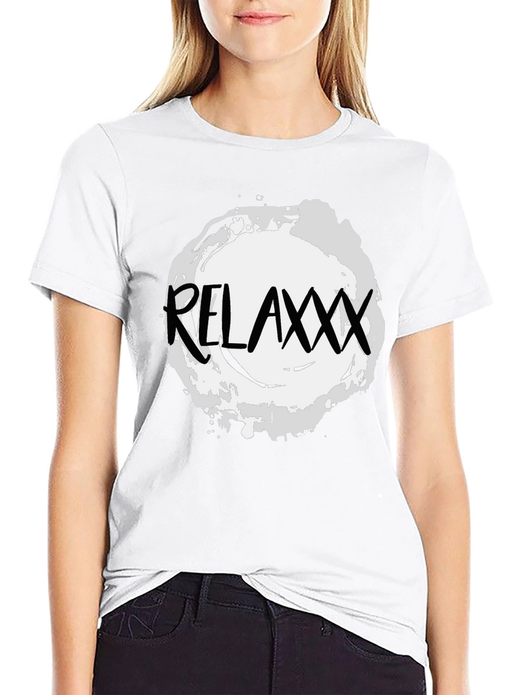 Relaxxx Black T-Shirt - Casual Graphic Tee