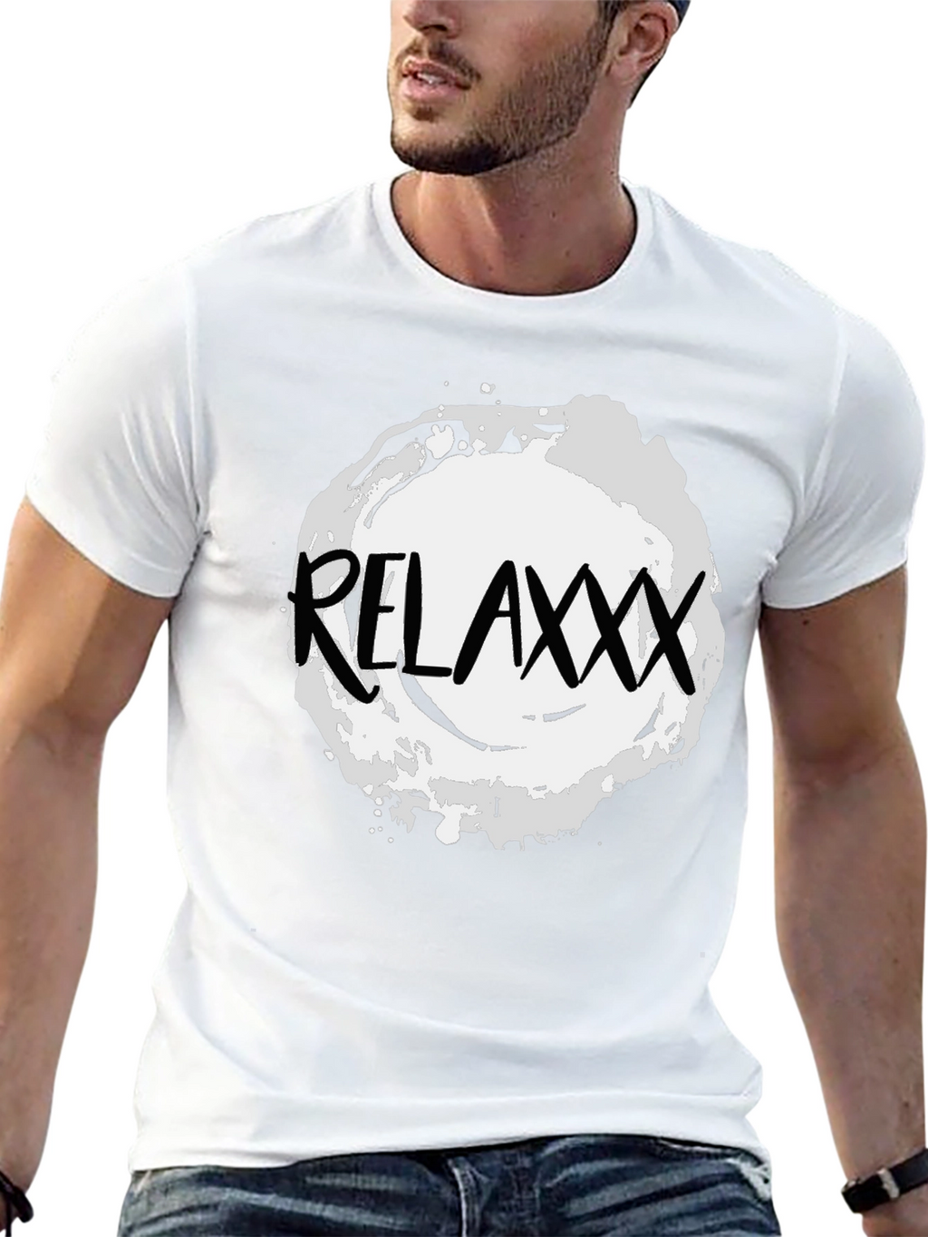 Relaxxx Black T-Shirt - Casual Graphic Tee