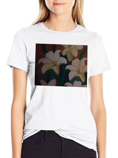 Floral T-Shirt: Artistic Lily Design