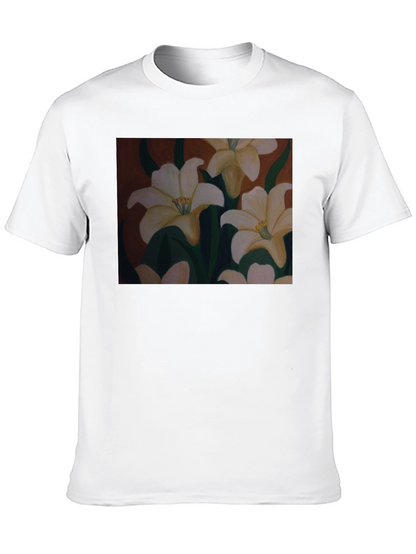 Floral T-Shirt: Artistic Lily Design