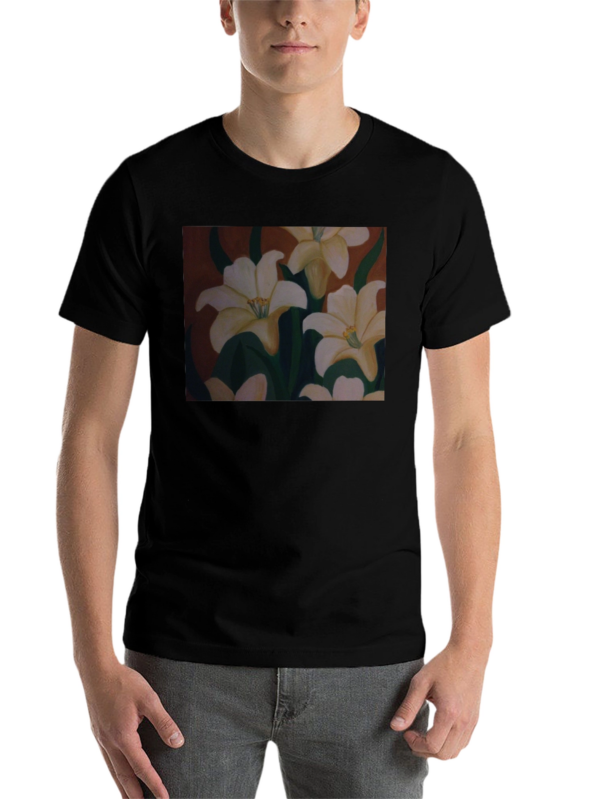 Floral T-Shirt: Artistic Lily Design