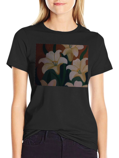 Floral T-Shirt: Artistic Lily Design