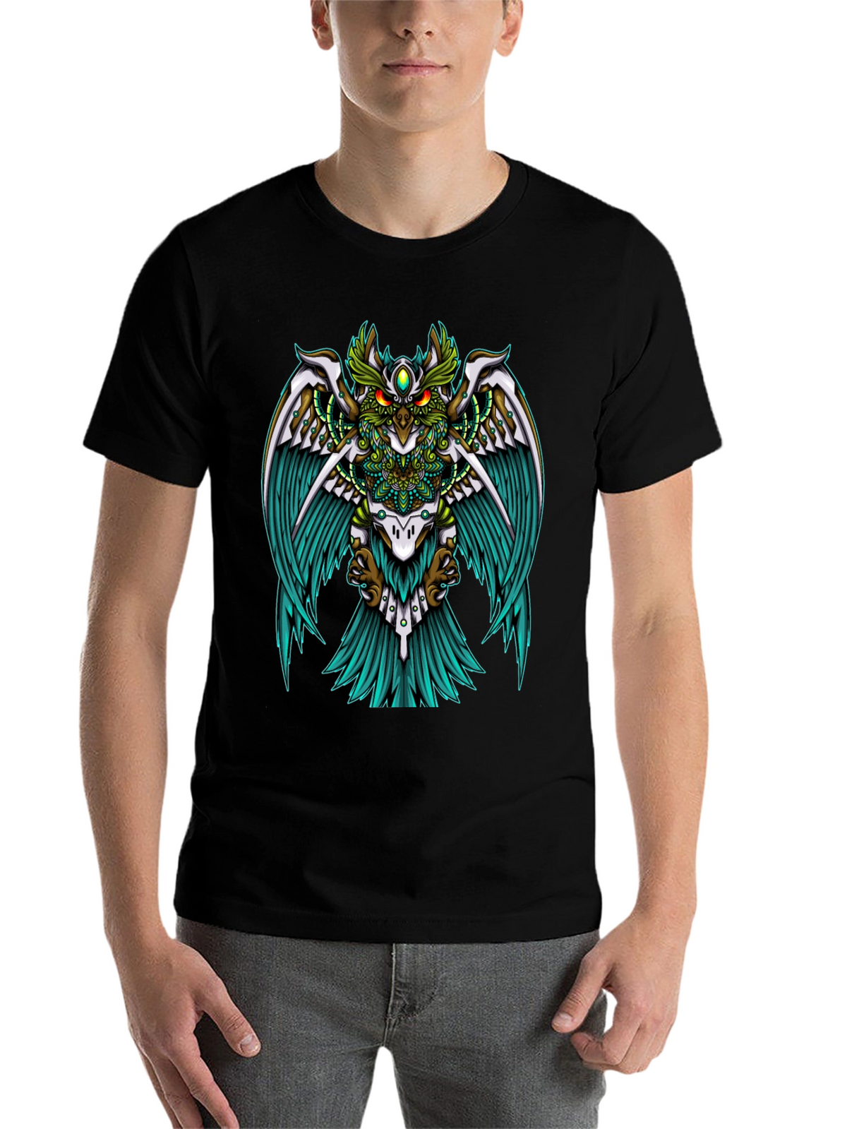 Mystic Owl Graphic Tee - Unisex Black T-Shirt