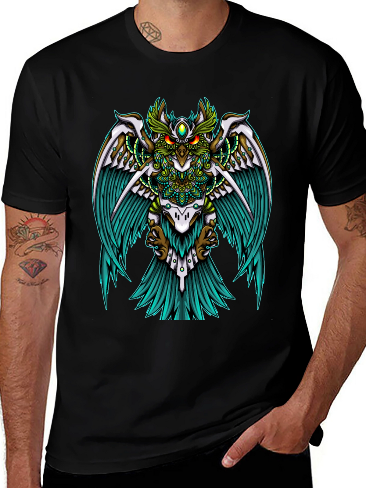 Mystic Owl Graphic Tee - Unisex Black T-Shirt