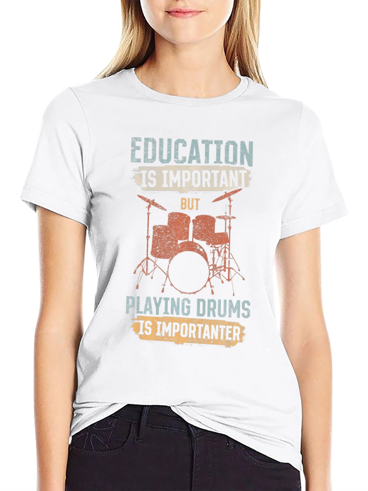 Education is Important Drummer T-Shirt