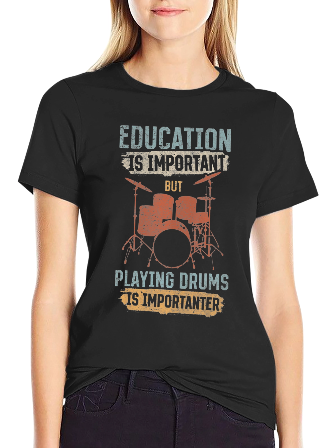 Education is Important Drummer T-Shirt