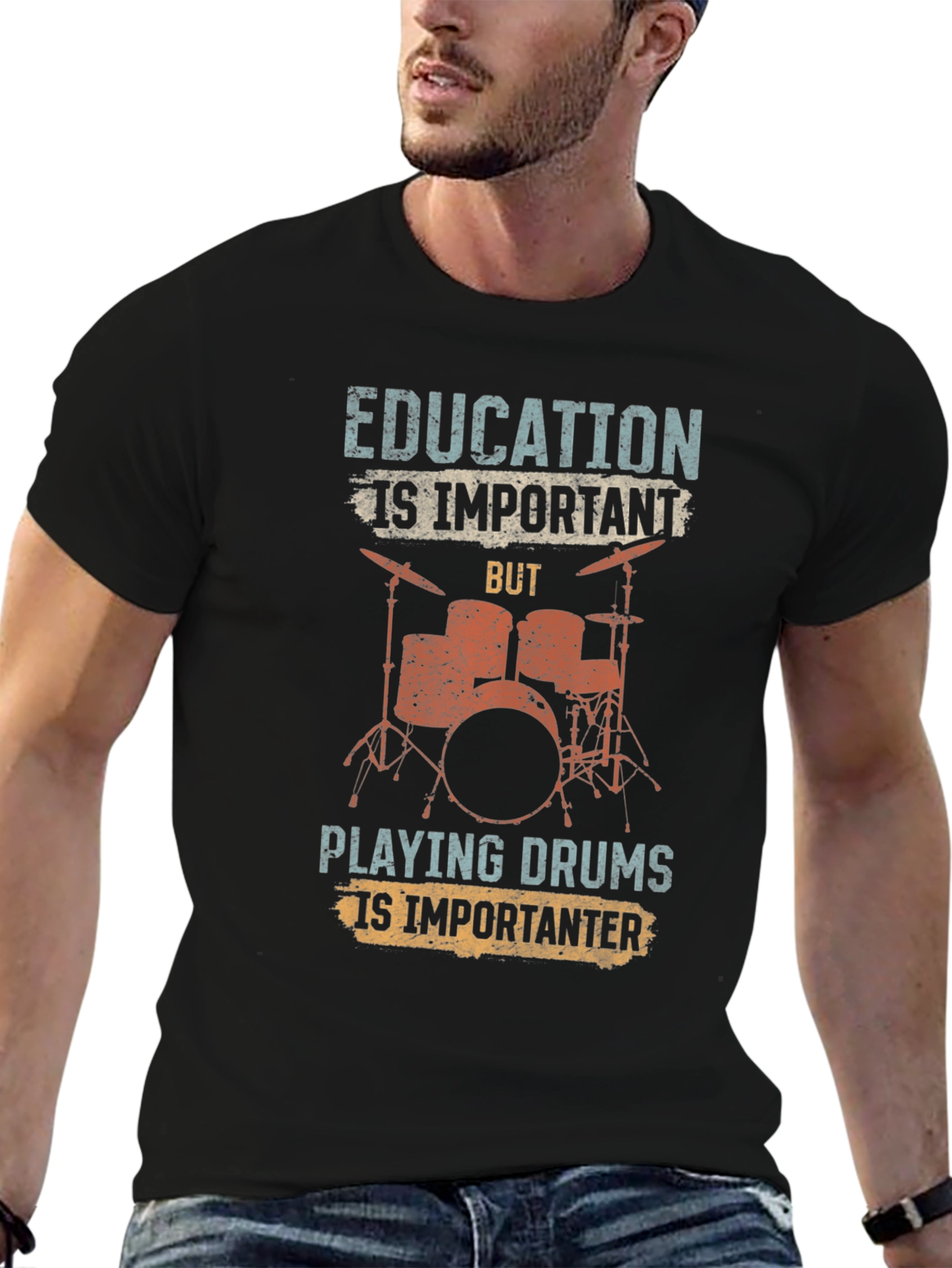 Education is Important Drummer T-Shirt