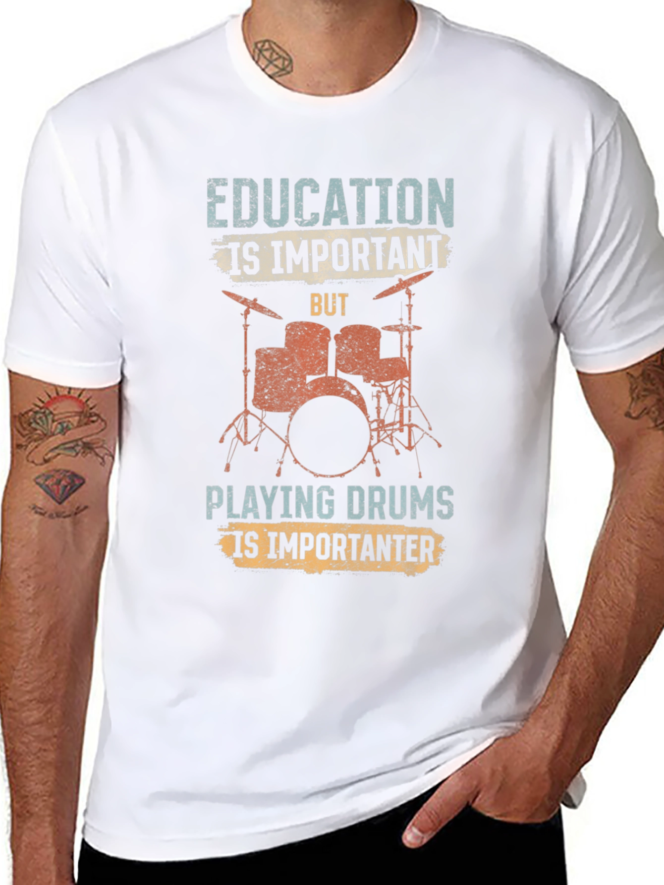 Education is Important Drummer T-Shirt