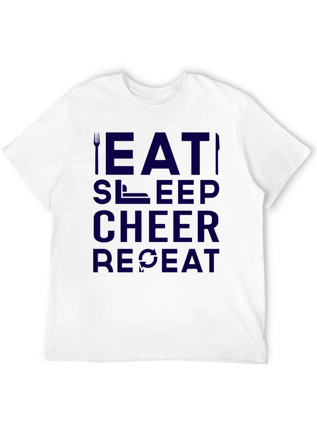 Eat Sleep Cheer Repeat Black Graphic Tee